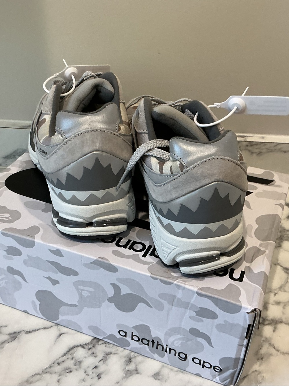 New Balance/BAPE Gray Camo Athletic Sneakers - Picture 3 of 5